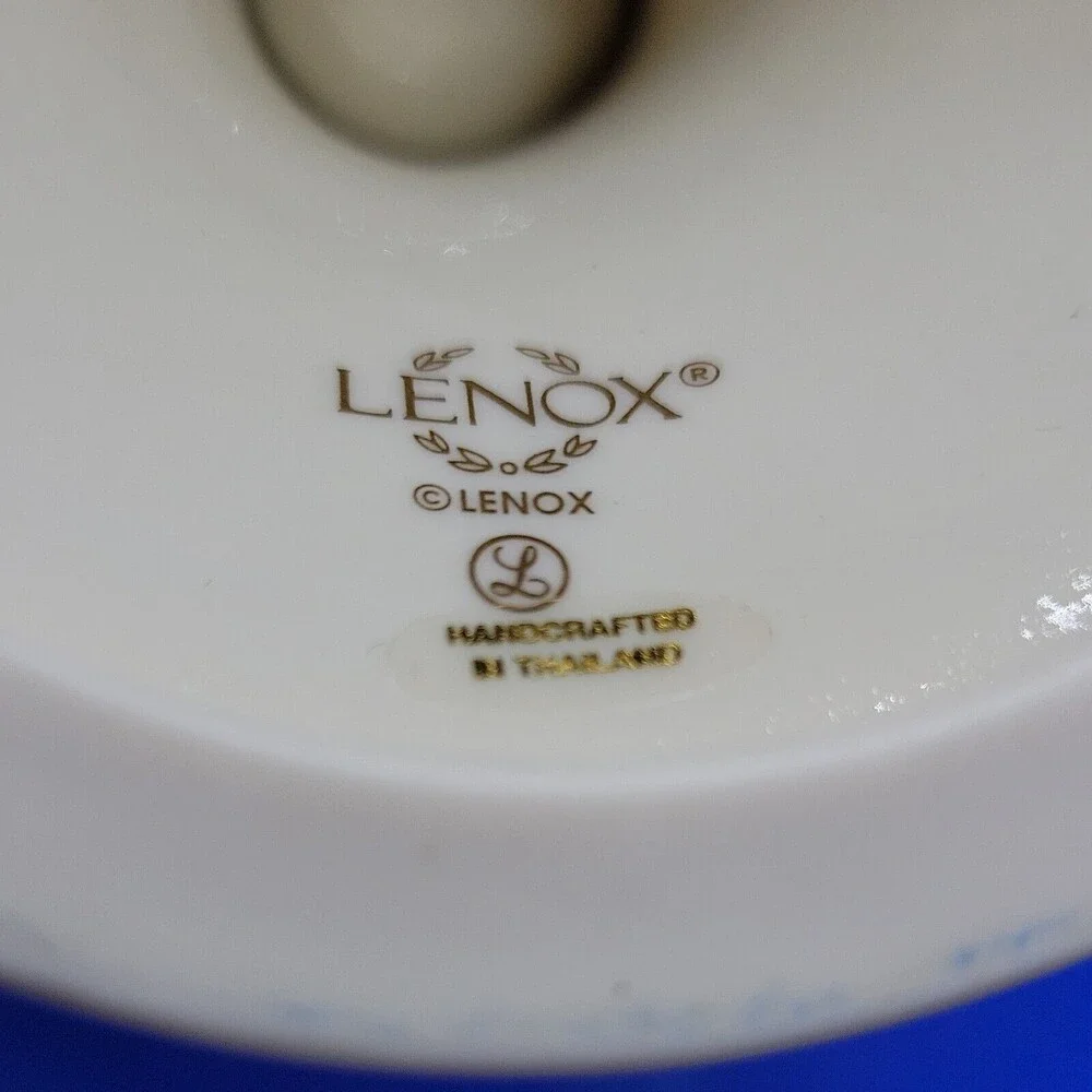 Lenox Eternal Cream Candlesticks Holders 24K Gold Hand Decorated pair